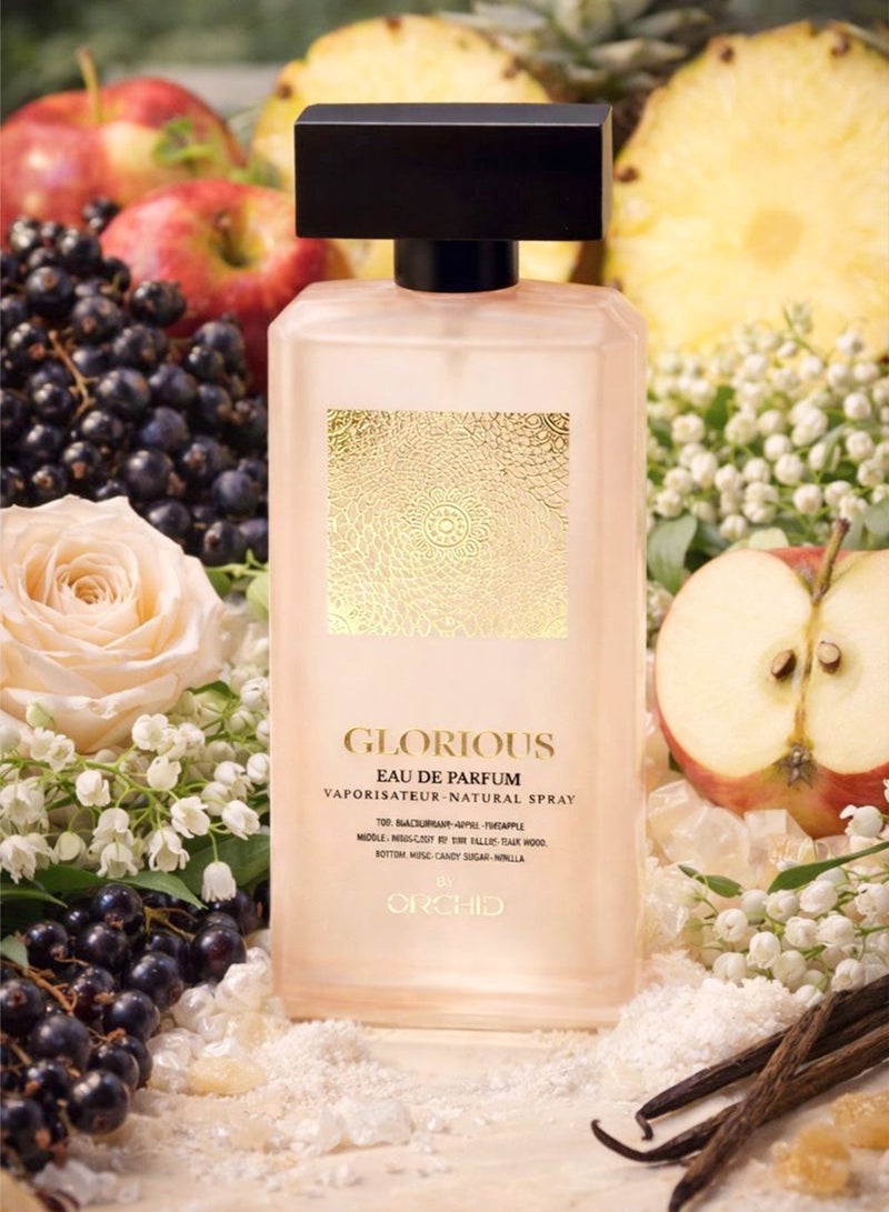 Orchid Luxury Glorious Eau de Parfum for Women 100ml | Sweet Floral Fragrance with Pineapple, Lily of the Valley & Musk - Image 1